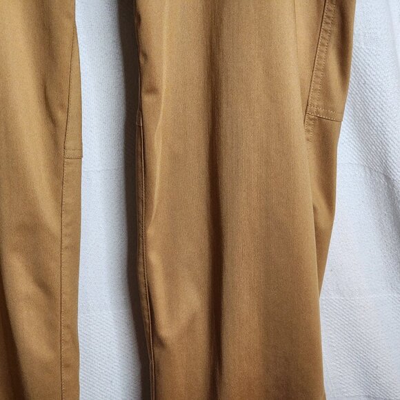 Royal Class Brand Golden Brown Flat Front Stretch Poly Straight Leg Pants Sz 40 - Picture 10 of 16